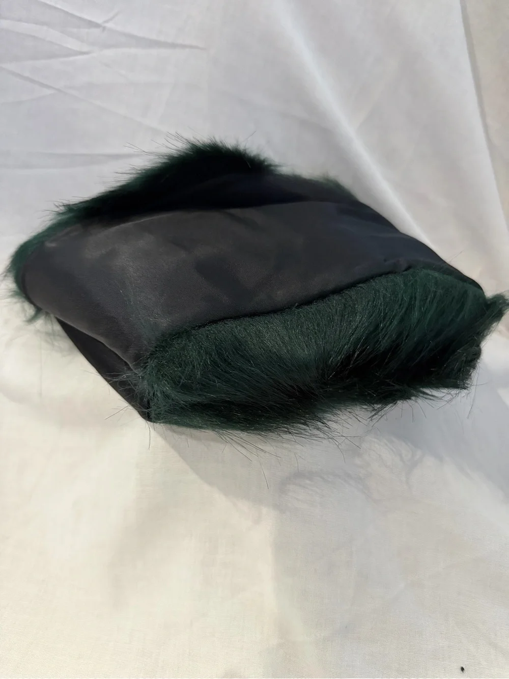 Dark Green Faux Fur Collar Scarf